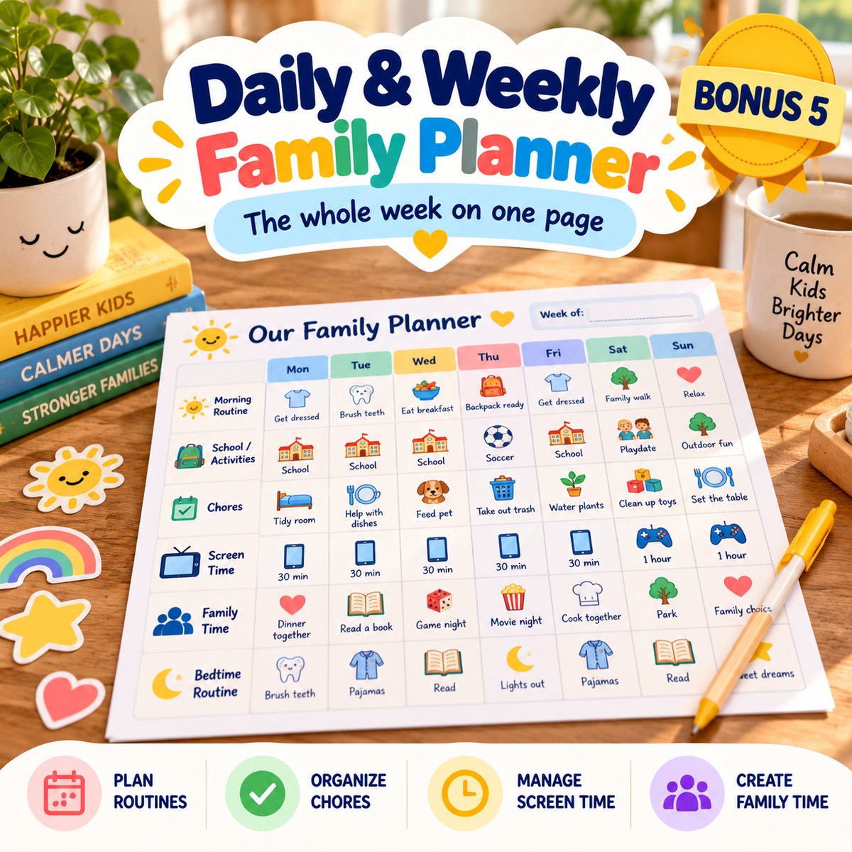 Daily & Weekly Family Planner